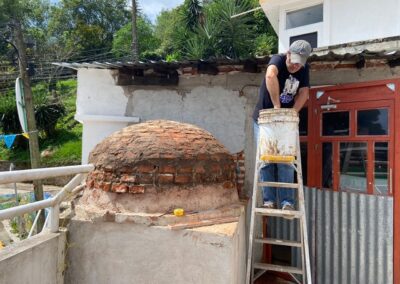 Construcción de horno de leña